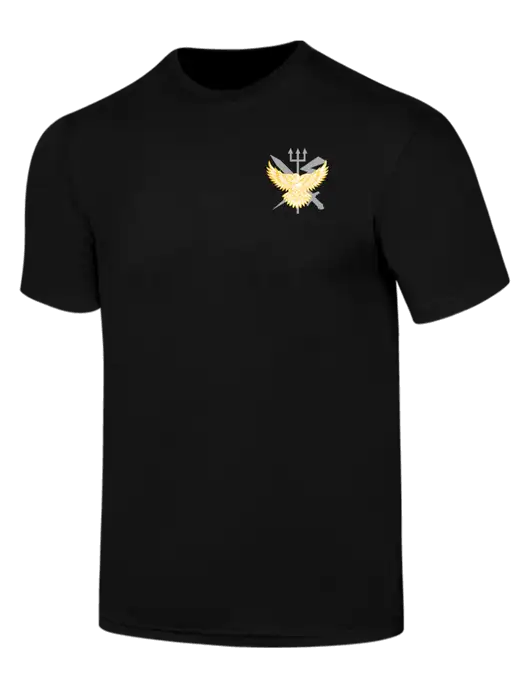 Simply Soft Black 4.5oz  Poly/Combed Ring Spun Cotton T-Shirt w/VMM-162 Eagle