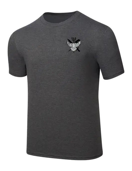 Simply Soft Heathered Charcoal 4.5oz  Poly/Combed Ring Spun Cotton T-Shirt w/VMM-162 Eagle