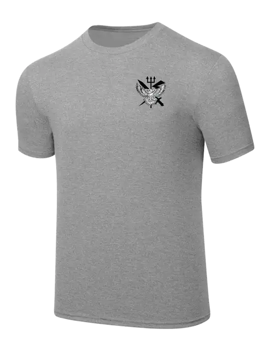 Simply Soft Heathered Light Grey 4.5oz  Poly/Combed Ring Spun Cotton T-Shirt w/VMM-162 Eagle