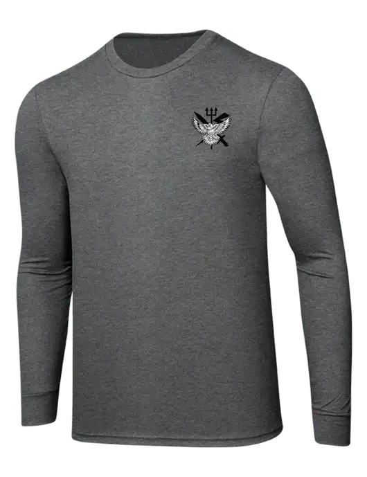 Simply Soft Long Sleeve Medium Grey Frost 4.5 oz, Poly/Combed Ring Spun Cotton T-Shirt w/VMM-162 Eagle