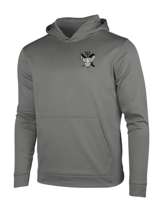 Dark Smoke Grey Sport-Wick Fleece Hooded Pullover w/VMM-162 Eagle