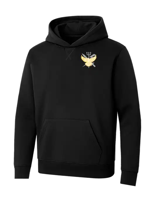 Allmade Deep Black Organic French Terry Pullover Hoodie w/VMM-162 Eagle
