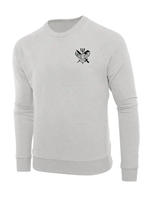 Allmade Granite Grey Heather Organic French Terry Crewneck Sweatshirt w/VMM-162 Eagle