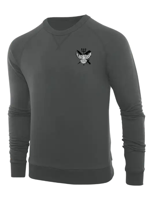 Allmade Charcoal Grey Organic French Terry Crewneck Sweatshirt w/VMM-162 Eagle