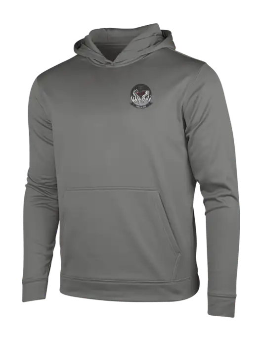 Dark Smoke Grey Sport-Wick Fleece Hooded Pullover w/Gunrunner Logo