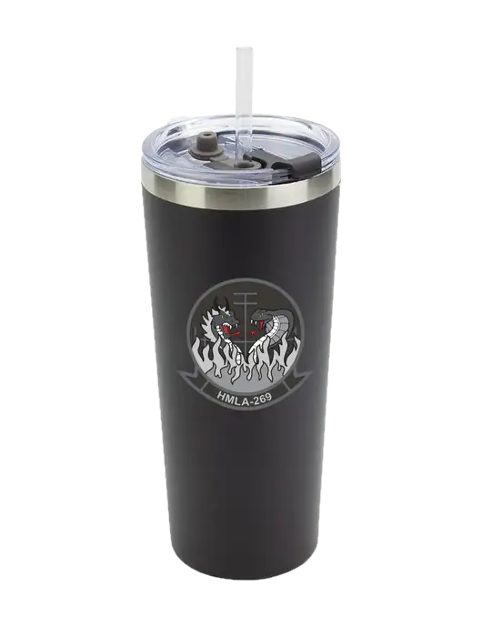 Brighton Black 20 oz Insulated Tumbler & Straw w/Gunrunner Logo