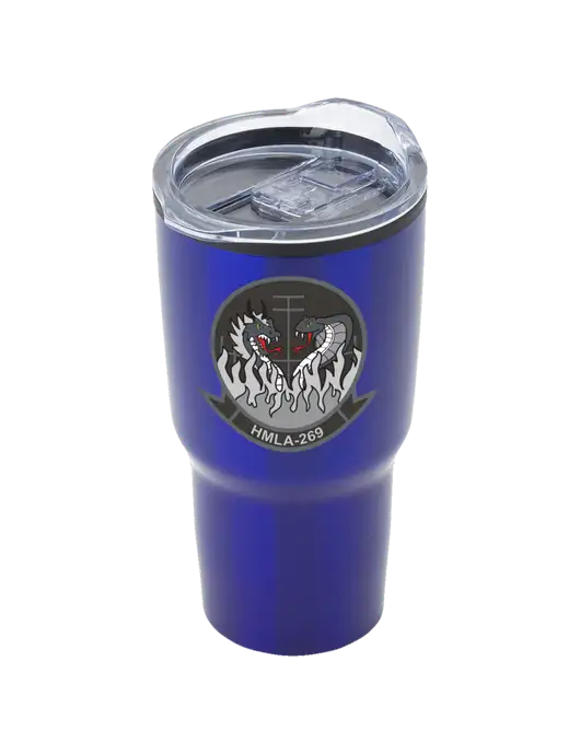 Odyssey Blue 30 oz Travel Tumbler w/Gunrunner Logo
