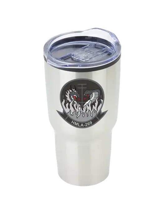 Odyssey Silver 30 oz Travel Tumbler w/Gunrunner Logo
