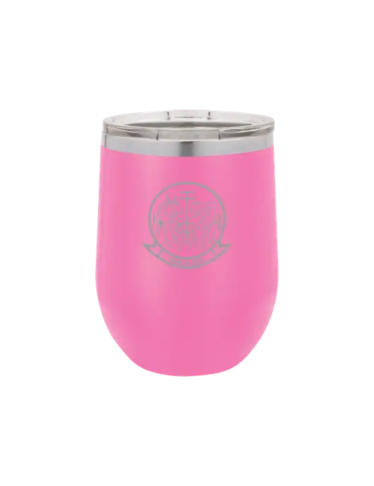Polar Camel 12 oz Powder Coated Pink Vacuum Insulated Stemless Wine Tumbler w/Gunrunner Logo