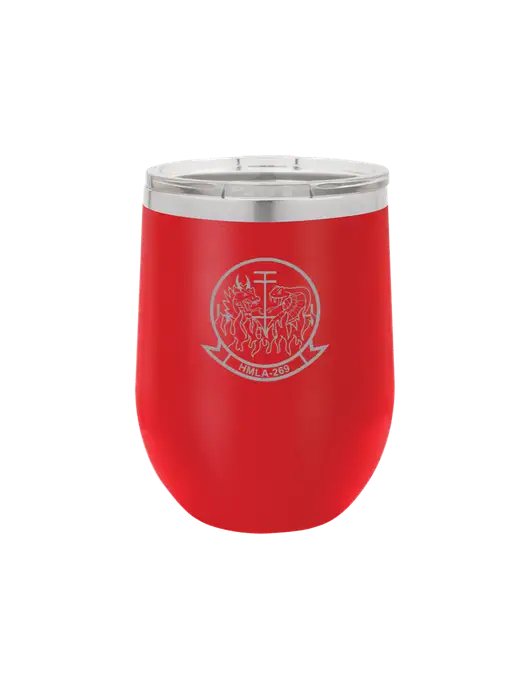Polar Camel 12 oz Powder Coated Red Vacuum Insulated Stemless Wine Tumbler w/Gunrunner Logo