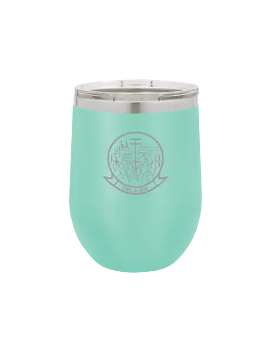 Polar Camel 12 oz Powder Coated Seafoam Vacuum Insulated Stemless Wine Tumbler w/Gunrunner Logo