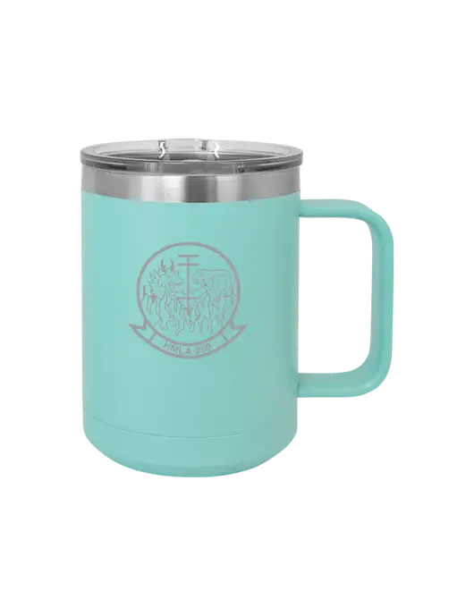 Polar Camel 15 oz Powder Coated Seafoam Vacuum Insulated Mug with Slider Lid w/Gunrunner Logo