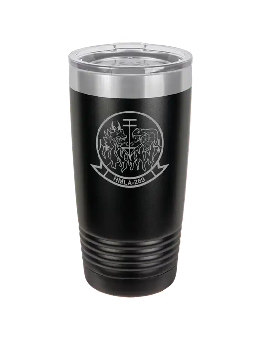 Polar Camel 20 oz Powder Coated Black Vacuum Insulated Tumbler w/Gunrunner Logo