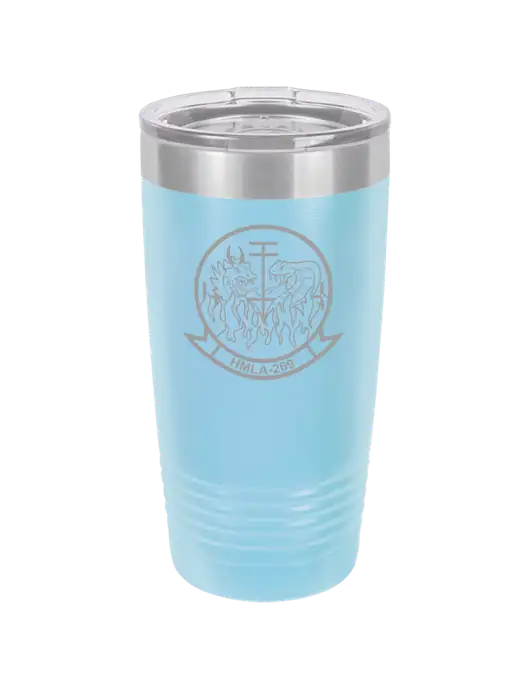 Polar Camel 20 oz Powder Coated Light Blue Vacuum Insulated Tumbler w/Gunrunner Logo