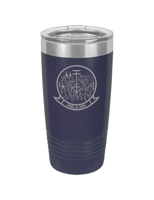 Polar Camel 20 oz Powder Coated Navy Vacuum Insulated Tumbler w/Gunrunner Logo