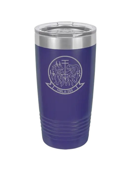 Polar Camel 20 oz Powder Coated Purple Vacuum Insulated Tumbler w/Gunrunner Logo