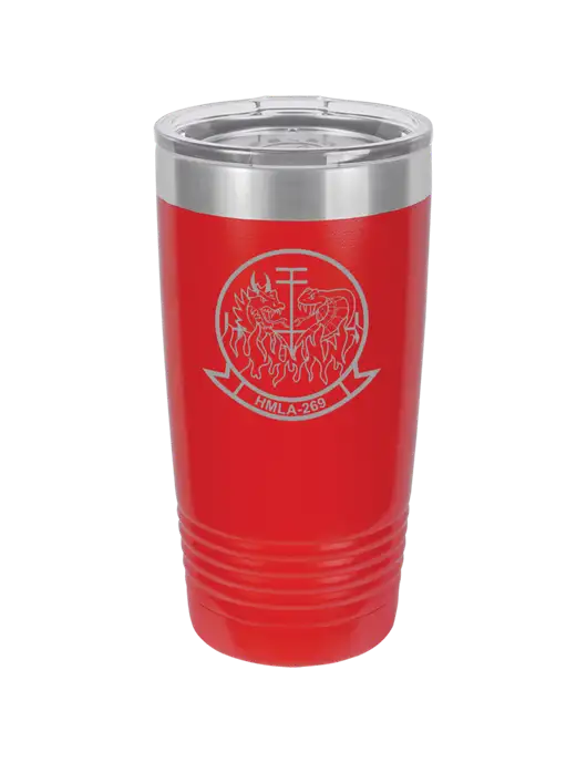 Polar Camel 20 oz Powder Coated Red Vacuum Insulated Tumbler w/Gunrunner Logo