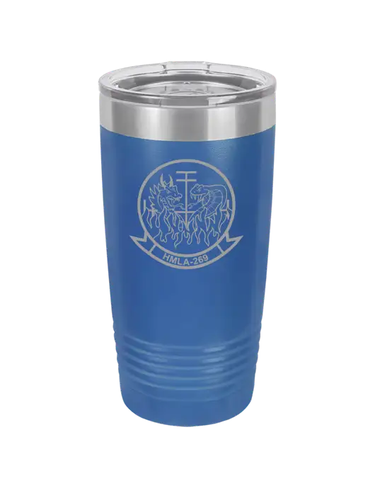 Polar Camel 20 oz Powder Coated Royal Vacuum Insulated Tumbler w/Gunrunner Logo