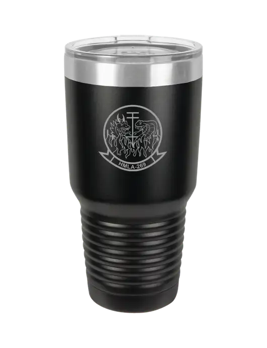 Polar Camel 30 oz Powder Coated Black Vacuum Insulated Tumbler w/Gunrunner Logo