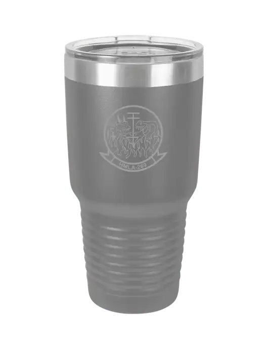 Polar Camel 30 oz Powder Coated Grey Vacuum Insulated Tumbler w/Gunrunner Logo