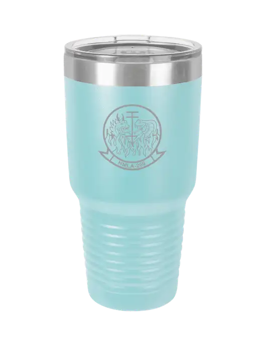 Polar Camel 30 oz Powder Coated Light Blue Vacuum Insulated Tumbler w/Gunrunner Logo