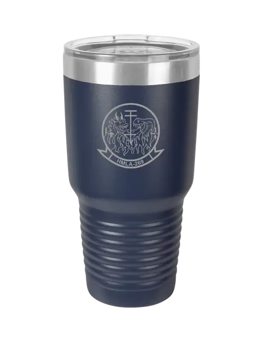 Polar Camel 30 oz Powder Coated Navy Vacuum Insulated Tumbler w/Gunrunner Logo