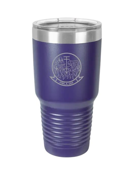 Polar Camel 30 oz Powder Coated Purple Vacuum Insulated Tumbler w/Gunrunner Logo
