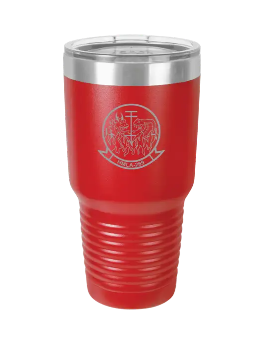 Polar Camel 30 oz Powder Coated Red Vacuum Insulated Tumbler  w/Gunrunner Logo
