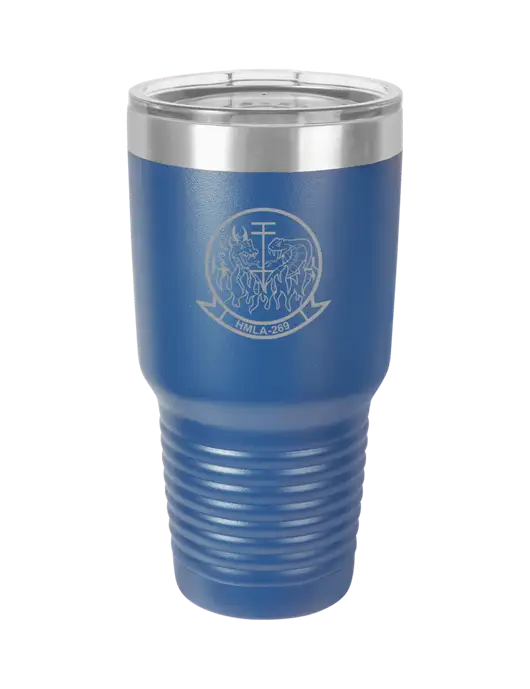 Polar Camel 30 oz Powder Coated Royal Vacuum Insulated Tumbler w/Gunrunner Logo