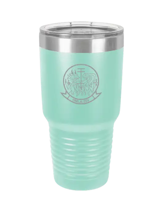 Polar Camel 30 oz Powder Coated Seafoam Vacuum Insulated Tumbler w/Gunrunner Logo