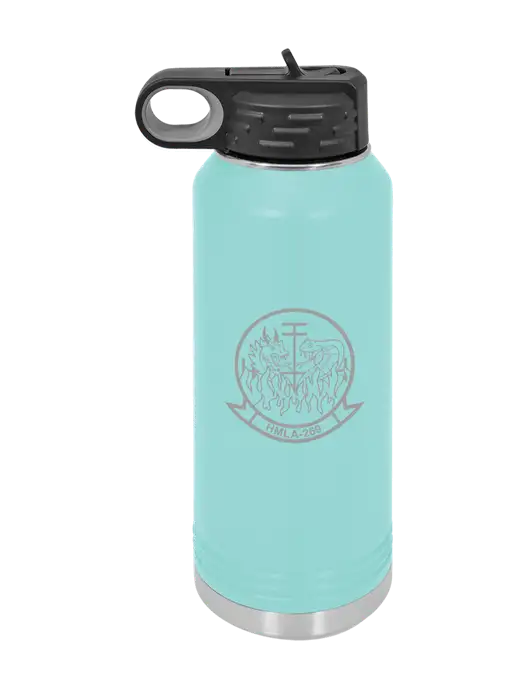 Polar Camel 32 oz Powder Coated Seafoam Vacuum Insulated Water Bottle w/Gunrunner Logo
