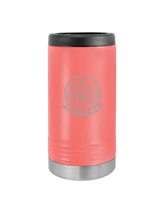 Polar Camel Powder Coated Coral Vacuum Insulated Slim Beverage Holder w/Gunrunner Logo