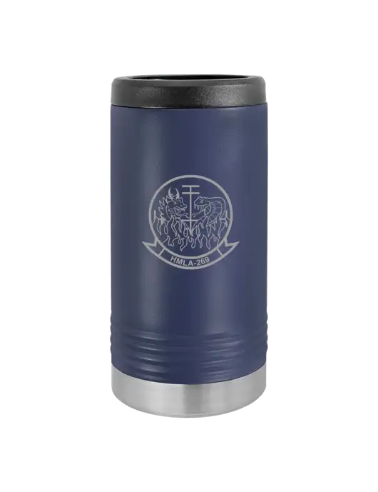 Polar Camel Powder Coated Navy Vacuum Insulated Slim Beverage Holder w/Gunrunner Logo